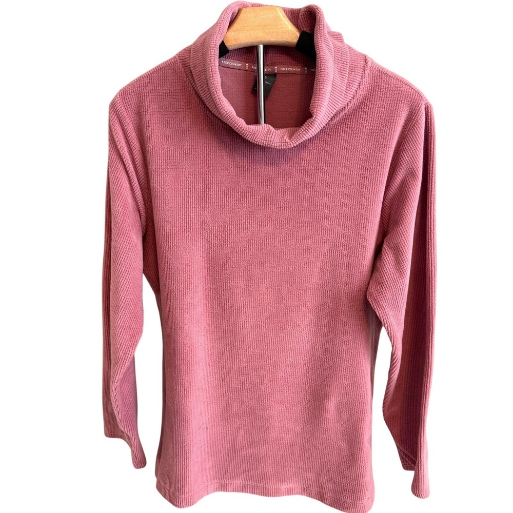 Free Country WomensY2K Cowl Neck Sweater XL Ribbed Casual Relaxed Cabincore Cozy